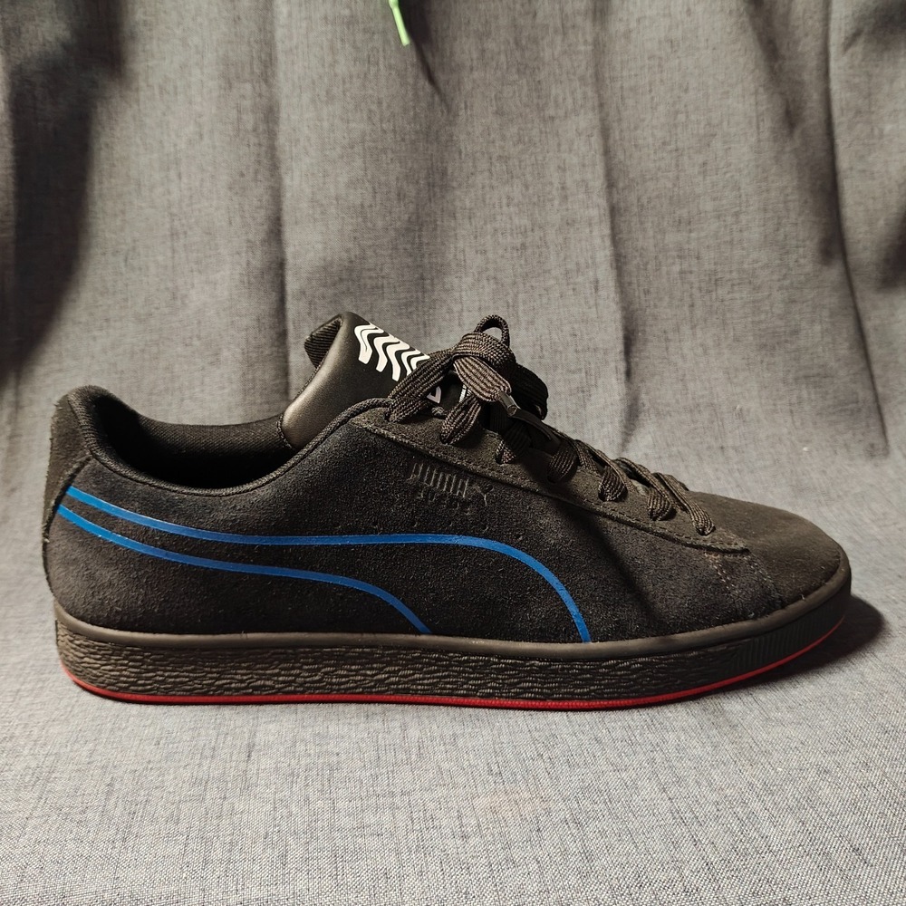 PUMA Suede Hypnotic Black Lápis Blue Red Men's Size 11 Sneakers 382318-01 - Picture 3 of 16
